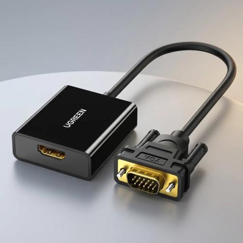 UGREEN Active HDMI Female to VGA Male Adapter with 3.5mm Audio & Micro USB Power 20694