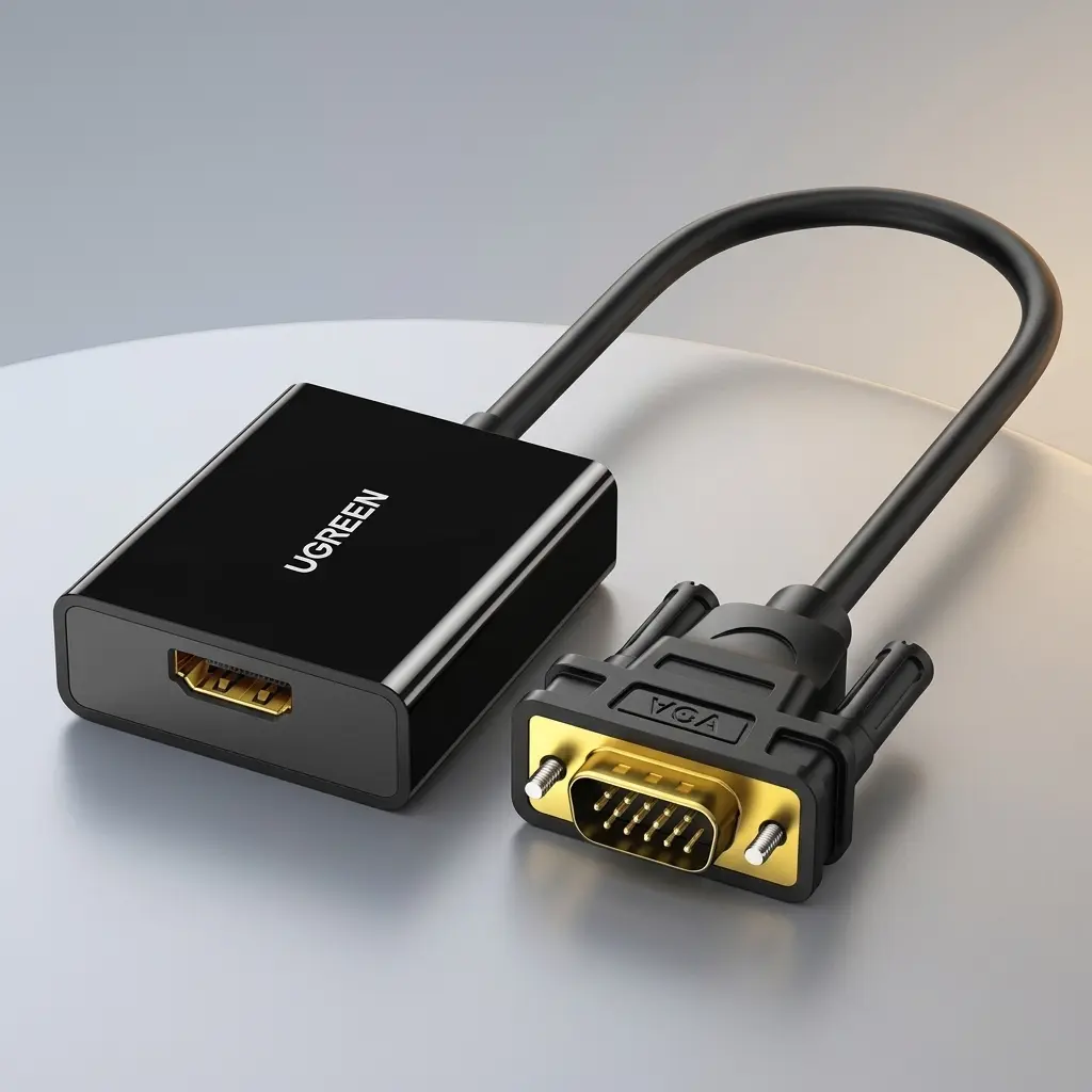 UGREEN Active HDMI Female to VGA Male Adapter with 3.5mm Audio & Micro USB Power 20694