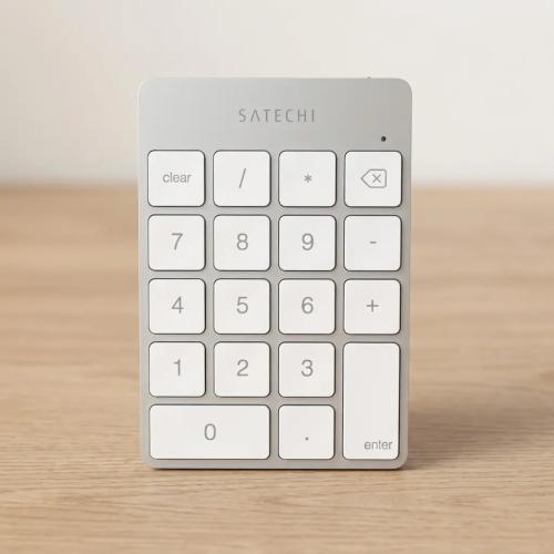 Satechi Slim Aluminum Bluetooth Wireless Keypad & 18-Key Number Pad - Silver
