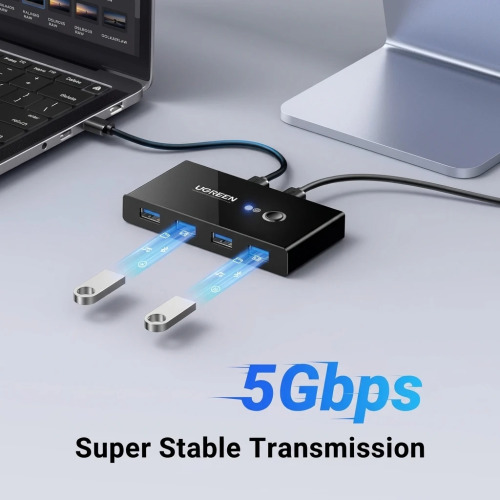 UGREEN USB 3.0 Switch Selector - 2 PCs Sharing 4 USB Peripherals with 2-Pack Cables 30768