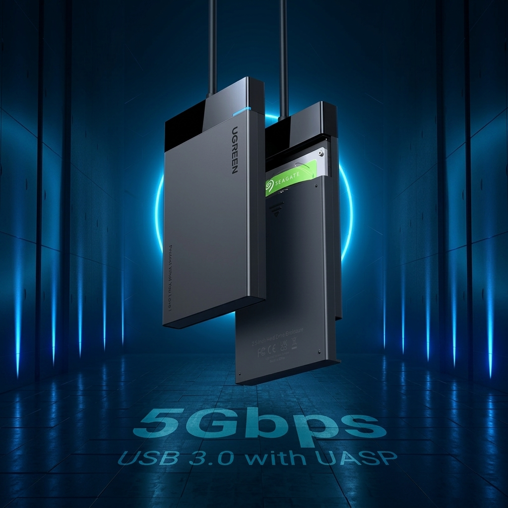 UGREEN 2.5-Inch USB 3.0 SATA External Hard Drive Enclosure & SSD Caddy 30847 3