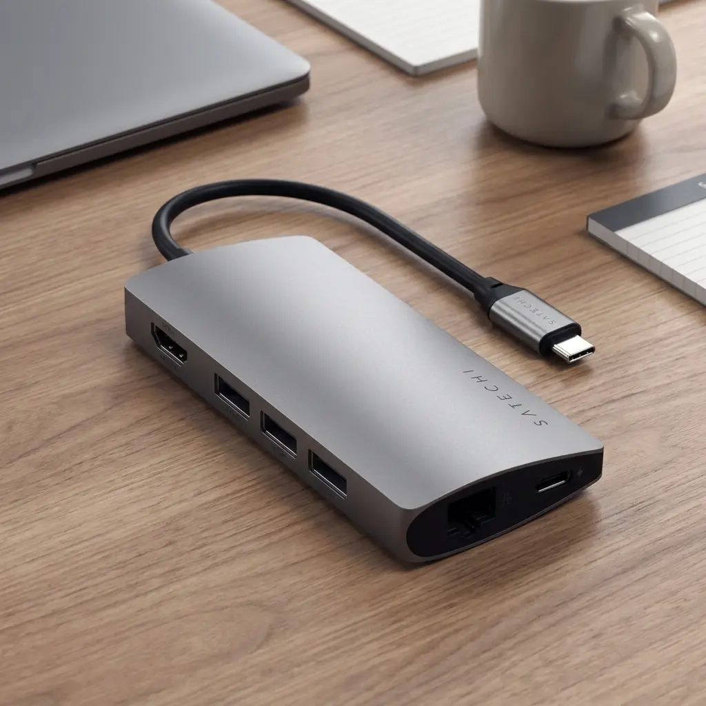 Satechi 8-in-1 USB-C Hub V2 with 115W PD Charging and 4K HDMI - Space Gray