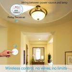 LoraTap Wireless Light Switch Kit, RF 868MHz Remote Control Relay Switch with Magnetic Holder (Up to 200m Range)