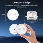LoraTap Wireless Light Switch Kit, RF 868MHz Remote Control Relay Switch with Magnetic Holder (Up to 200m Range)