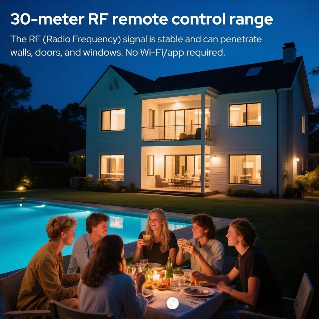 LoraTap Wireless Light Switch Kit, RF 868MHz Remote Control Relay Switch with Magnetic Holder (Up to 200m Range) 4