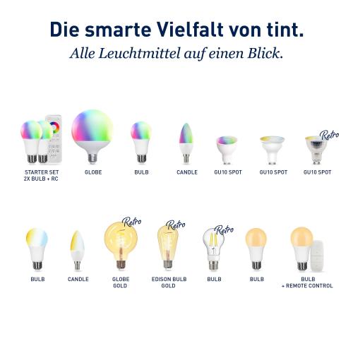 Tint by Müller-Licht Smart LED Bulb, E27, Dimmable Warm White, Zigbee Compatible