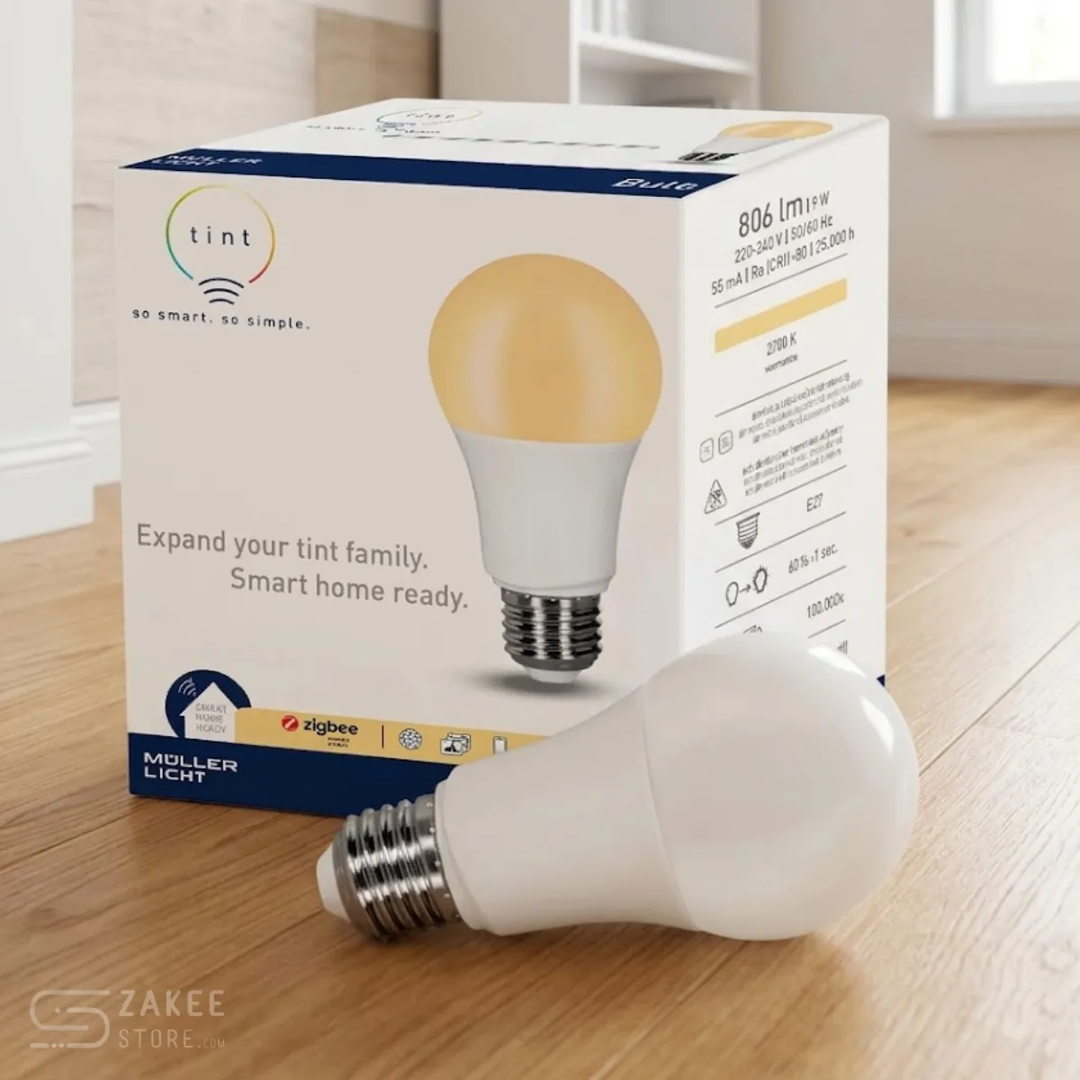 Tint by Müller-Licht Smart LED Bulb, E27, Dimmable Warm White, Zigbee Compatible