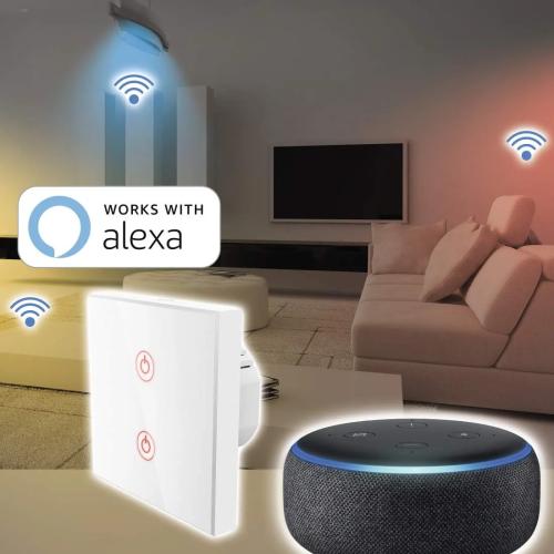 Hama WiFi Wall Switch/WiFi Touch Light Switch, 00176551 [Energy Class A]