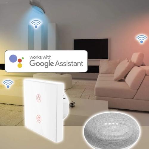 Hama WiFi Wall Switch/WiFi Touch Light Switch, 00176551 [Energy Class A]