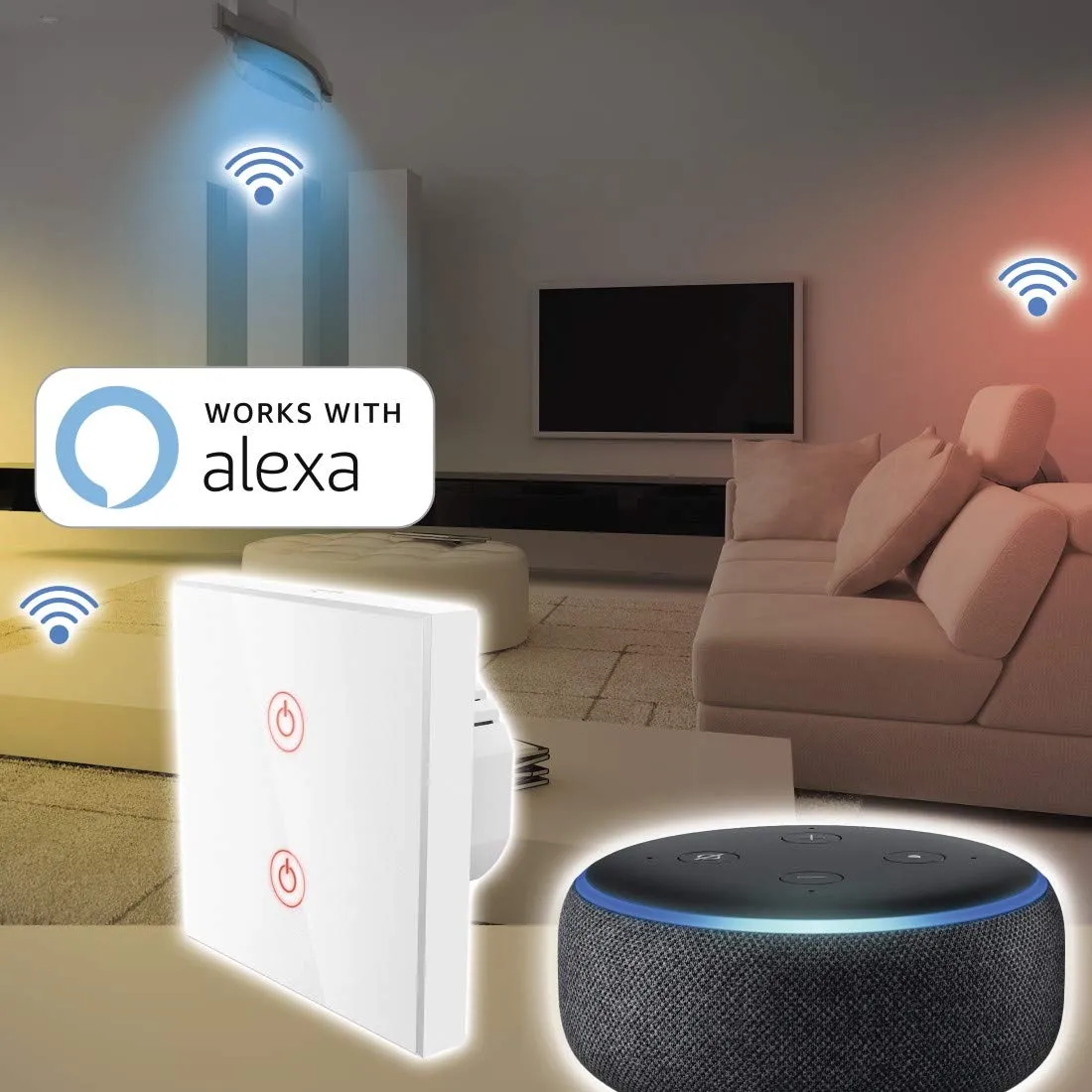 Hama WiFi Wall Switch/WiFi Touch Light Switch, 00176551 [Energy Class A] 4