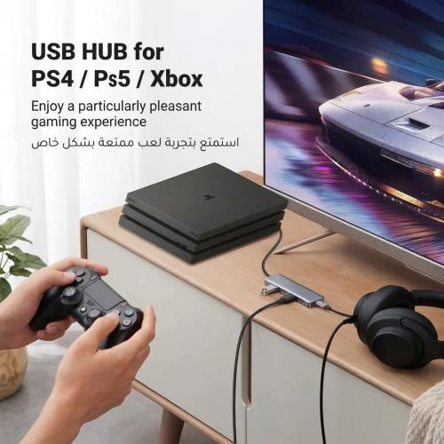 UGREEN 4-Port USB 3.0 Data Hub with USB-C Power Port (15cm) 50985