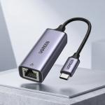 UGREEN USB-C to Gigabit Ethernet Adapter, 1000Mbps RJ45 Network Converter, Aluminum Housing 50737