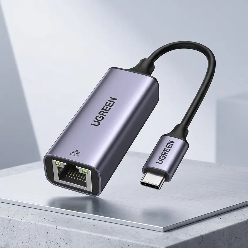 UGREEN USB-C to Gigabit Ethernet Adapter, 1000Mbps RJ45 Network Converter, Aluminum Housing 50737