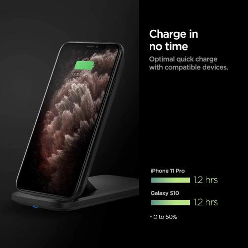 Spigen SteadiBoost Flex Wireless Charger F316W with QC 3.0 Adapter
