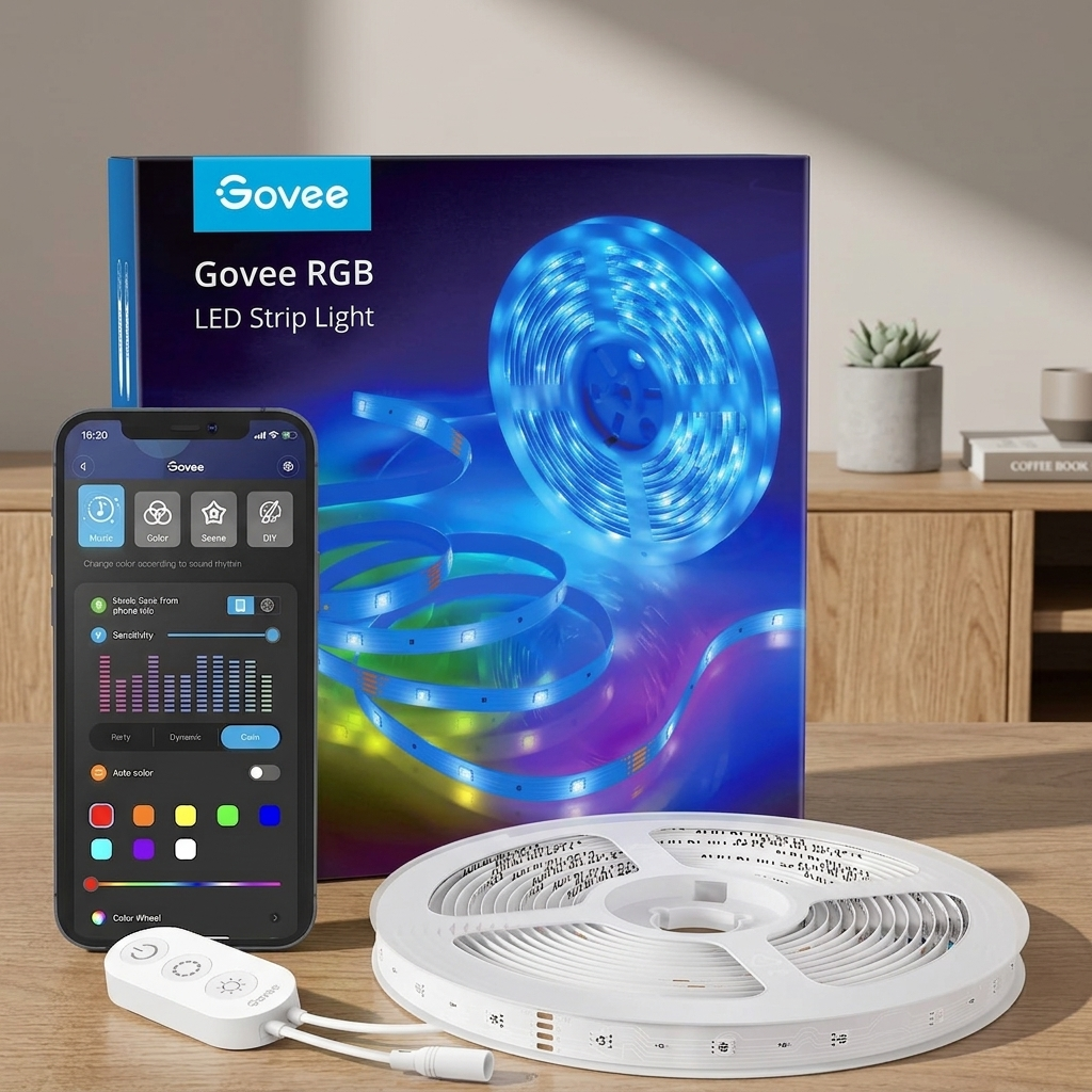 Govee Smart RGB LED Strip Lights 16.4ft, WiFi & Bluetooth App Control, Works with Alexa & Google Assistant
