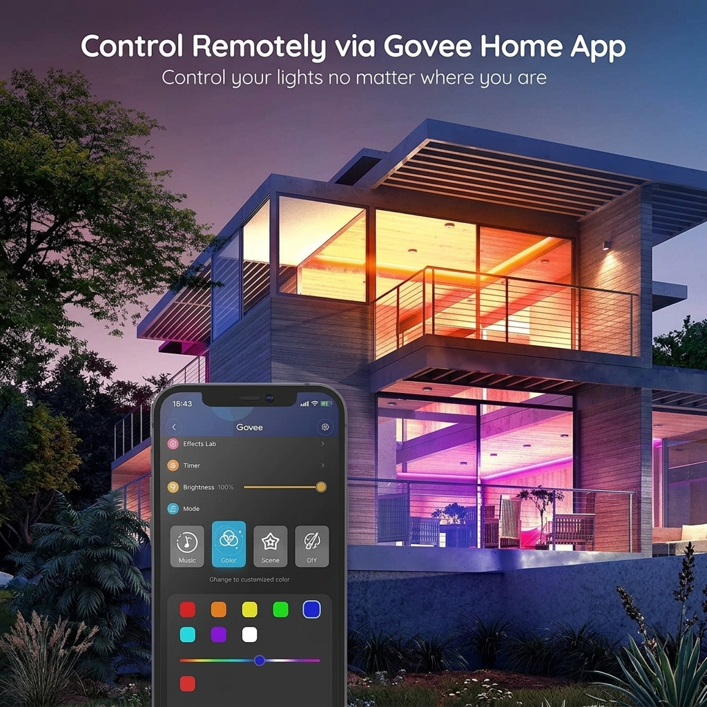 Govee Smart RGB LED Strip Lights 16.4ft, WiFi & Bluetooth App Control, Works with Alexa & Google Assistant 4