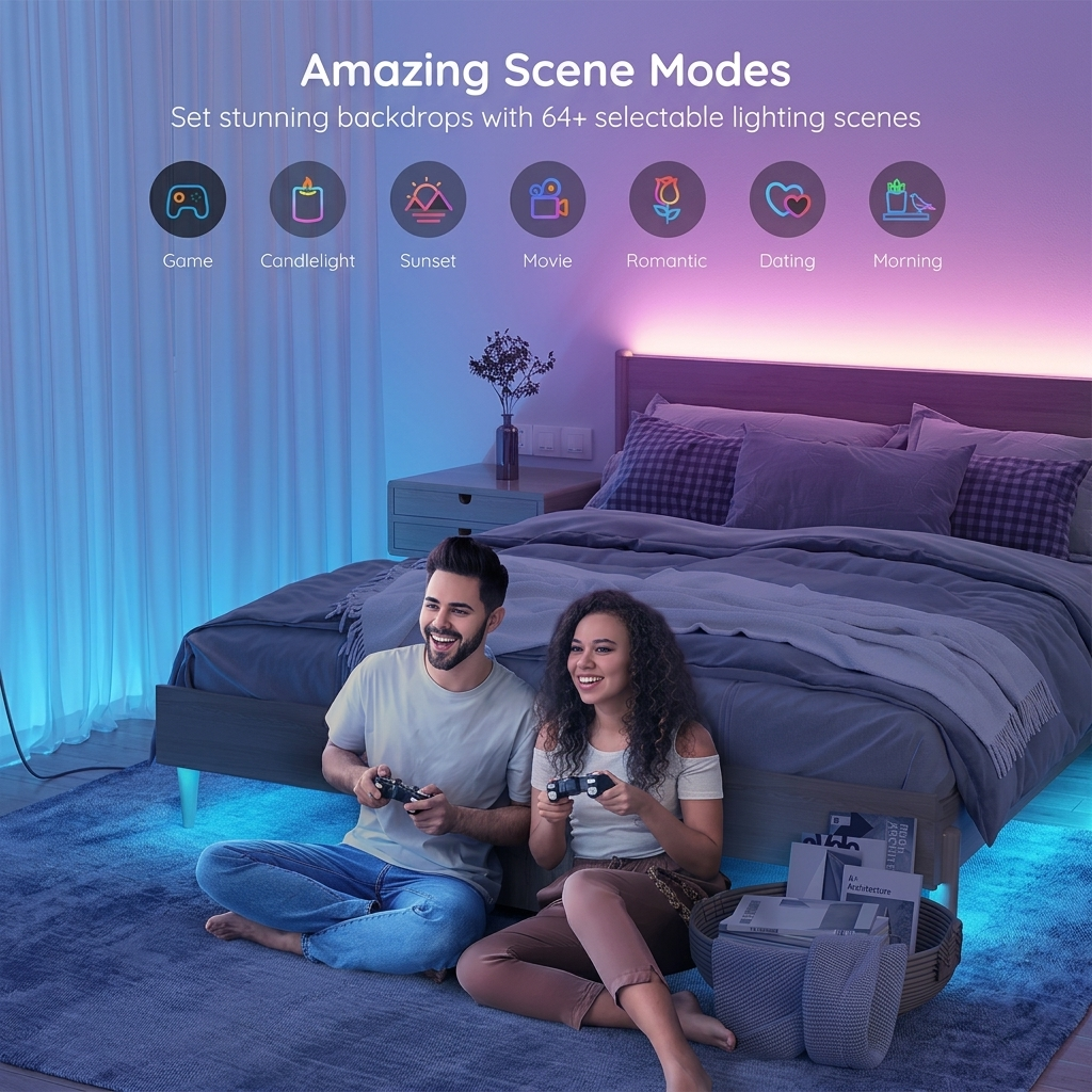 Govee Smart RGB LED Strip Lights 16.4ft, WiFi & Bluetooth App Control, Works with Alexa & Google Assistant 6
