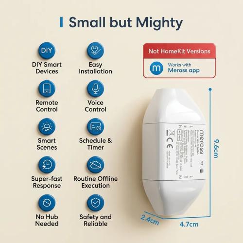 Meross Smart WiFi Universal Wireless Switch DIY Remote Control for Household Appliances