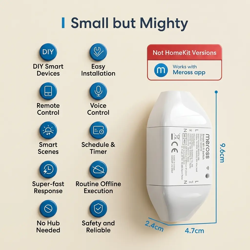 Meross Smart WiFi Universal Wireless Switch DIY Remote Control for Household Appliances 3