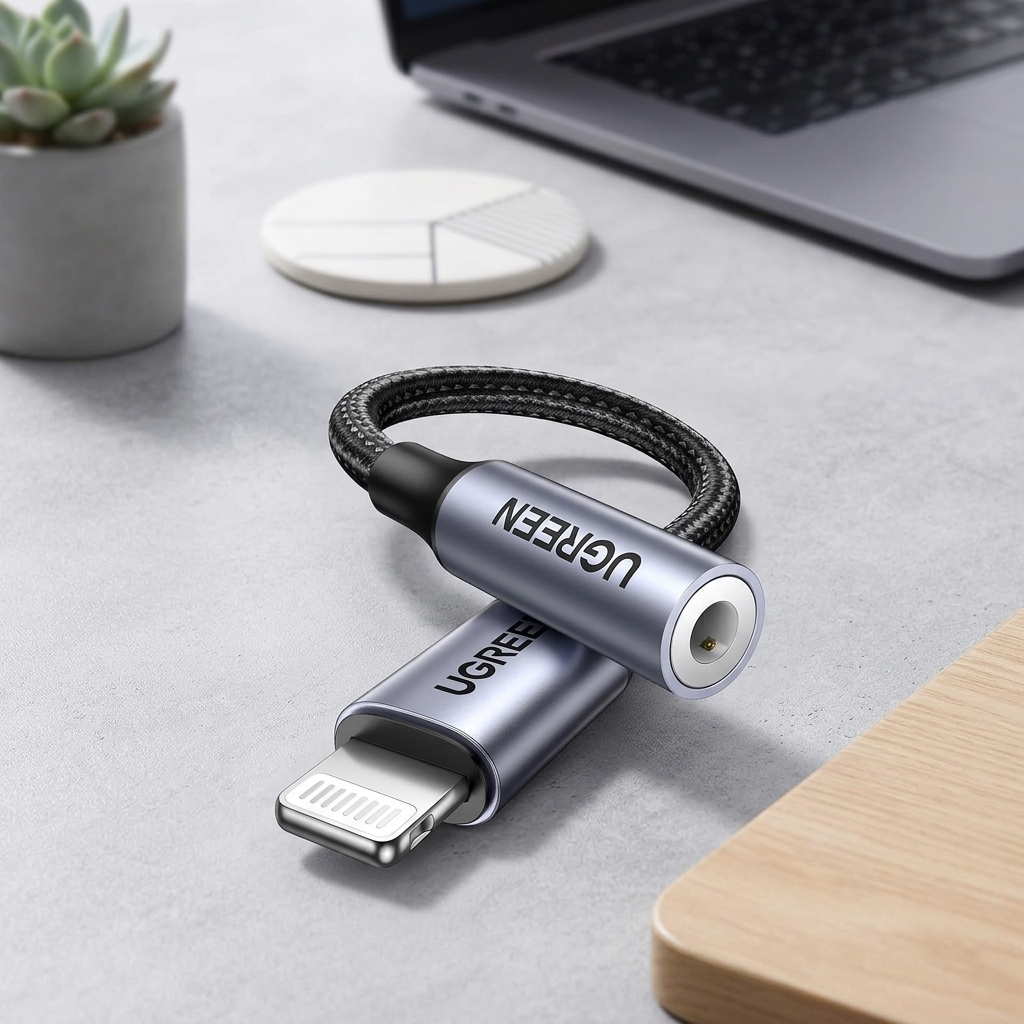UGREEN Lightning to 3.5mm Headphone Jack Adapter MFi Certified Grey 30756