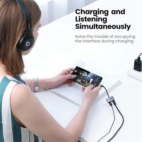  UGREEN 2-in-1 USB-C to Dual USB-C Adapter with 60W PD Fast Charging - Grey 60165