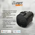 Brennenstuhl Connect WA 3000 Smart Outdoor Wi-Fi Socket - IP44 Waterproof