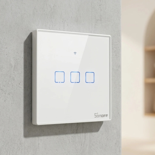 SONOFF T2UK3C-TX 3-Gang Wi-Fi Smart Touch Wall Switch - White