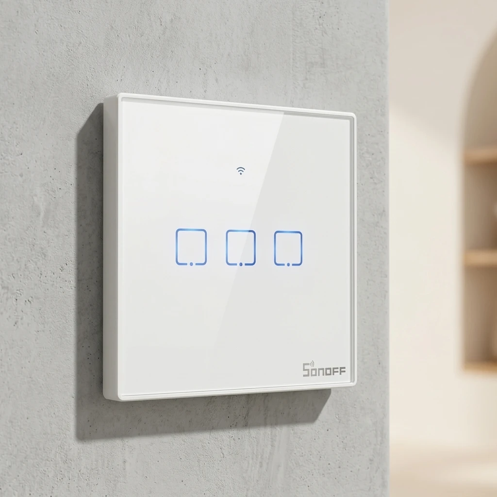 SONOFF T2UK3C-TX 3-Gang Wi-Fi Smart Touch Wall Switch - White