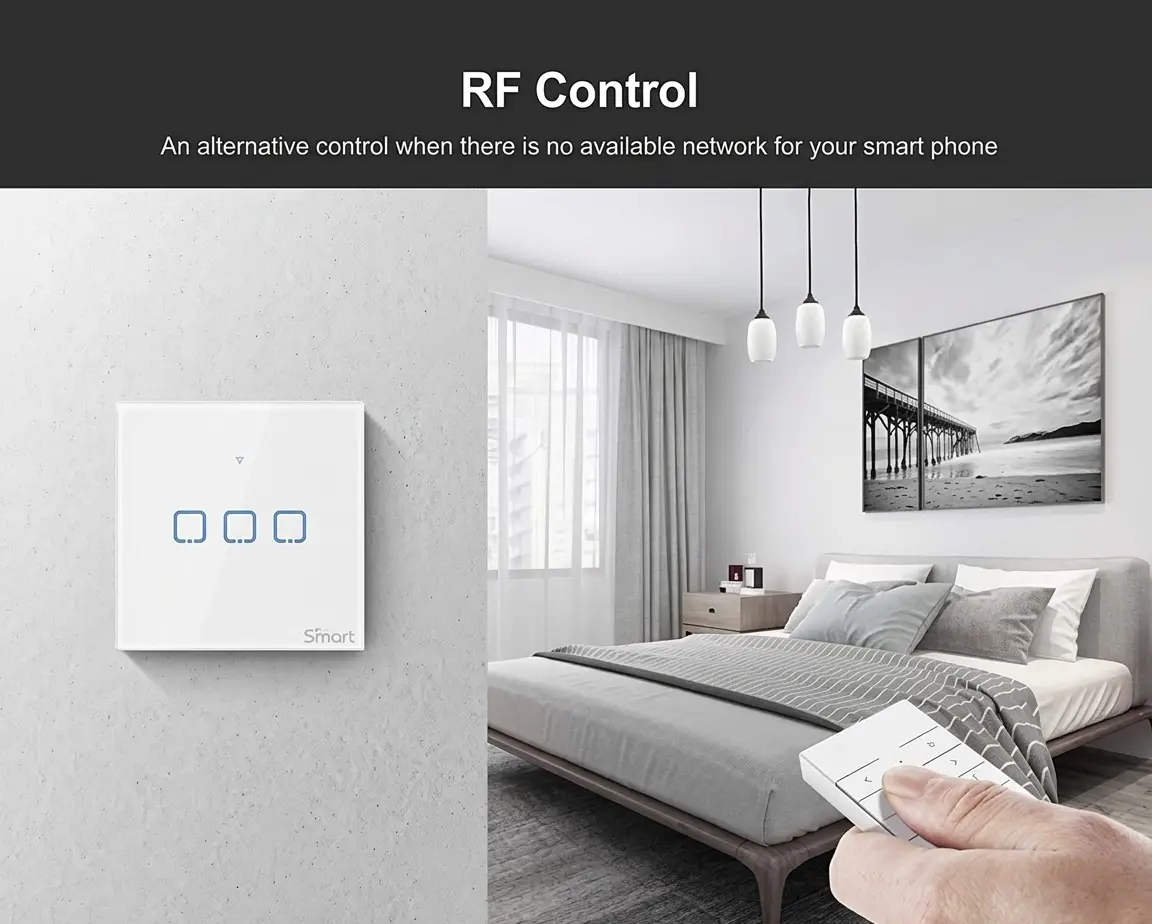 SONOFF T2UK3C-TX 3-Gang Wi-Fi Smart Touch Wall Switch - White 3