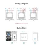 SONOFF T2UK1C-TX 1-Gang Smart WiFi Touch Wall Switch - White