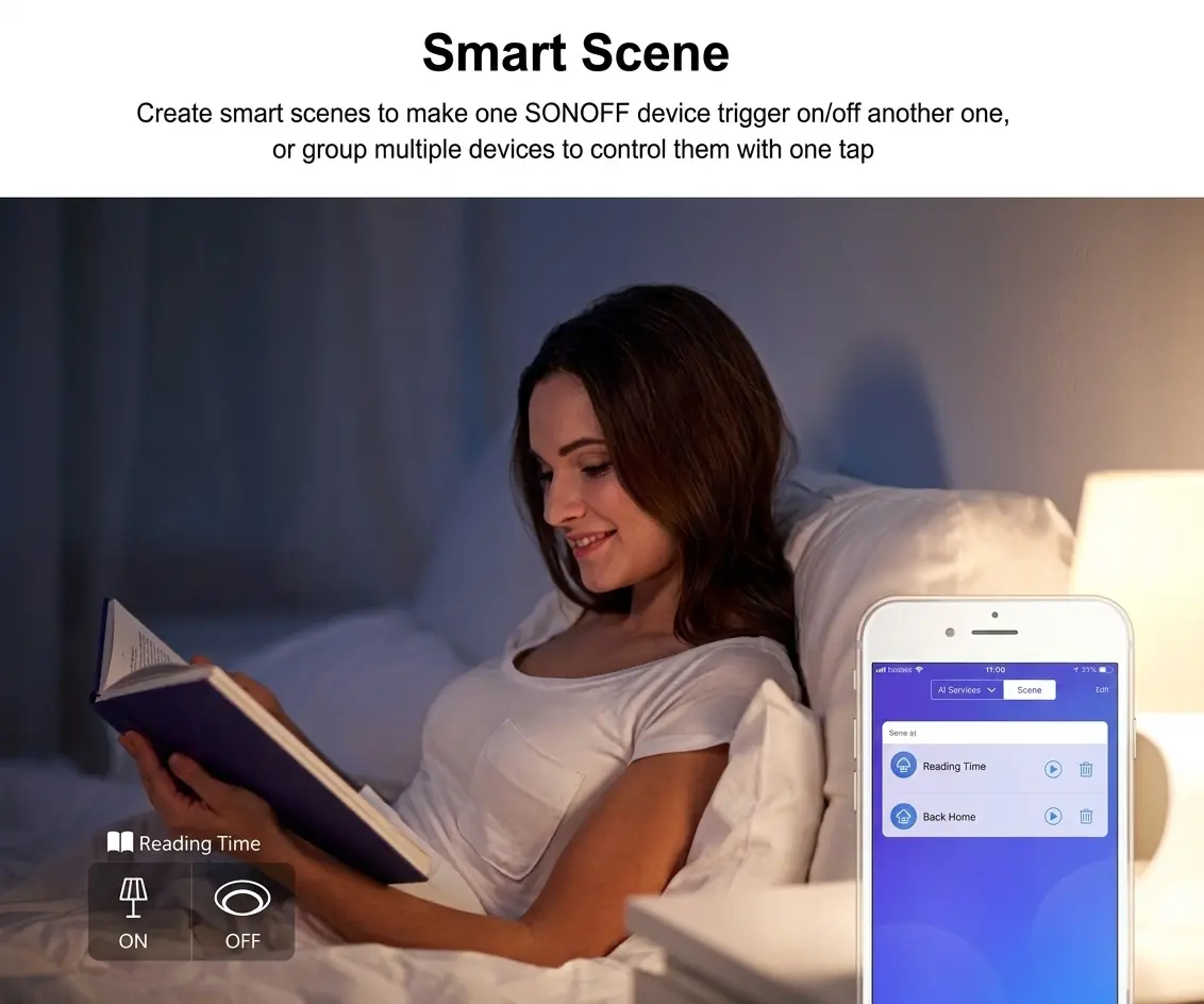 SONOFF T2UK1C-TX 1-Gang Smart WiFi Touch Wall Switch - White 3