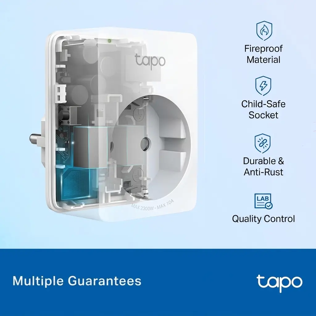 TP-Link Tapo P100 Smart Wi-Fi Plug - Compact Smart Socket with Energy Monitoring & Voice Control 5