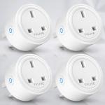 TVLIVE Smart WiFi Plug 4-Pack with Energy Monitoring & Voice Control (Type G)