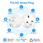 TVLIVE Smart WiFi Plug 4-Pack with Energy Monitoring & Voice Control (Type G)