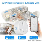 TVLIVE Smart WiFi Plug 4-Pack with Energy Monitoring & Voice Control (Type G)