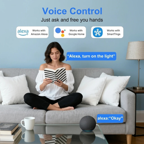 TVLIVE Smart WiFi Plug 4-Pack with Energy Monitoring & Voice Control (Type G)