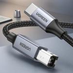 UGREEN USB-C to USB-B Printer Cable - 0.9M Nylon Braided MIDI & Data Sync Cord 80805