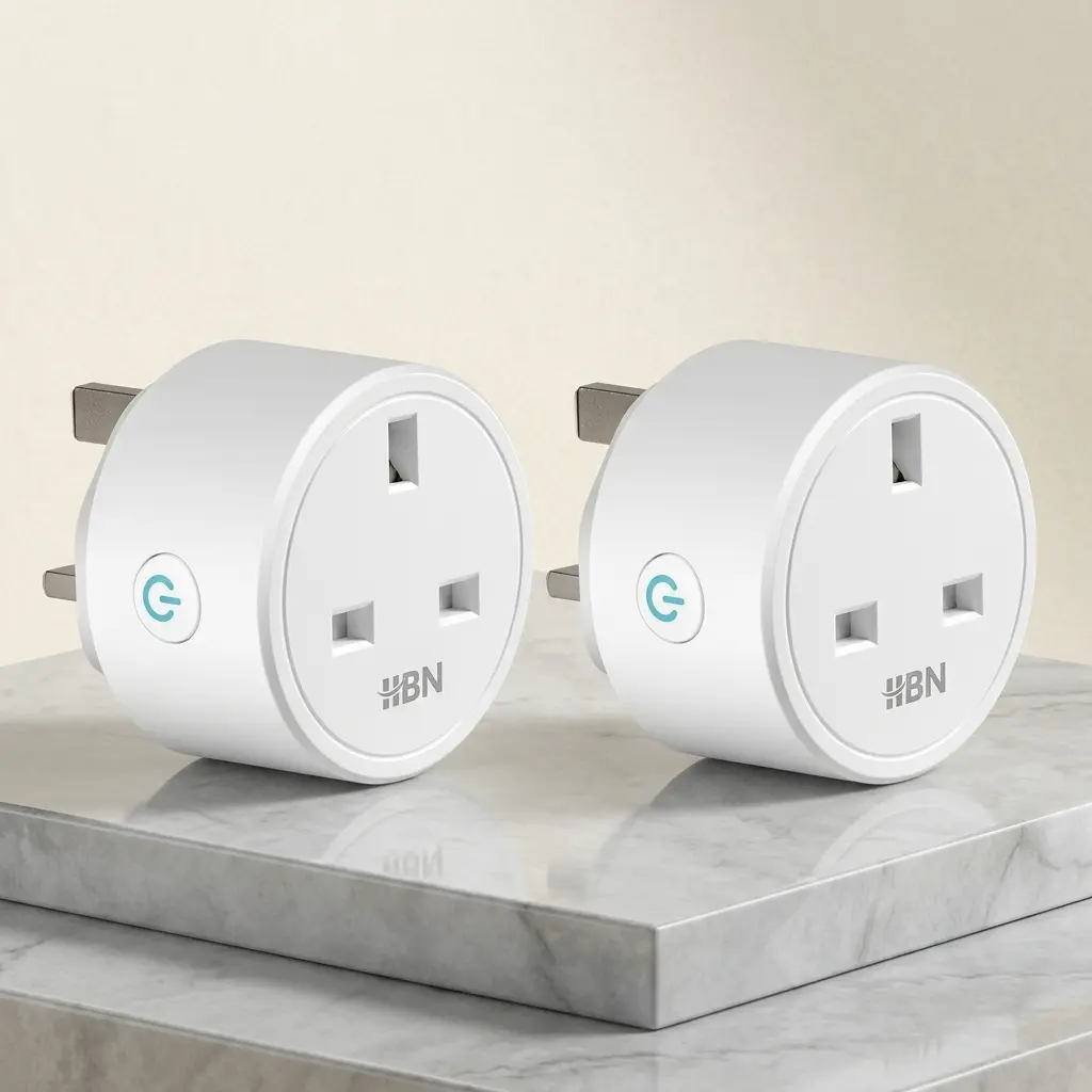 HBN Smart WiFi Plug Socket - 13A Power Outlet with Timer, Alexa & Google Home Compatible (2 Pack)