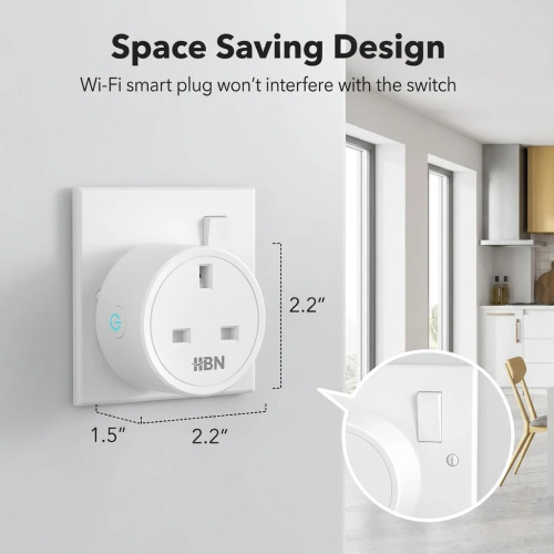 HBN Smart WiFi Plug Socket - 13A Energy Monitoring Timer, 4-Pack