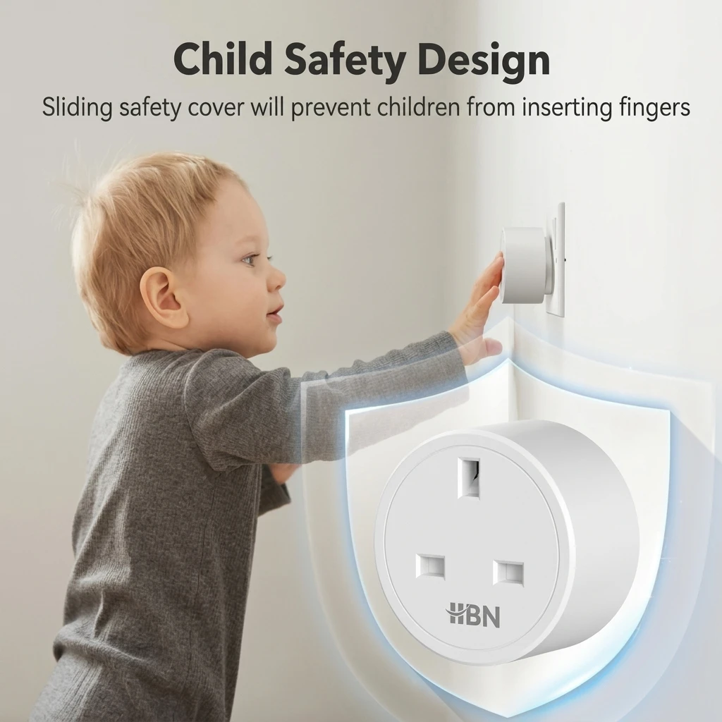 HBN Smart WiFi Plug Socket - 13A Energy Monitoring Timer, 4-Pack 4