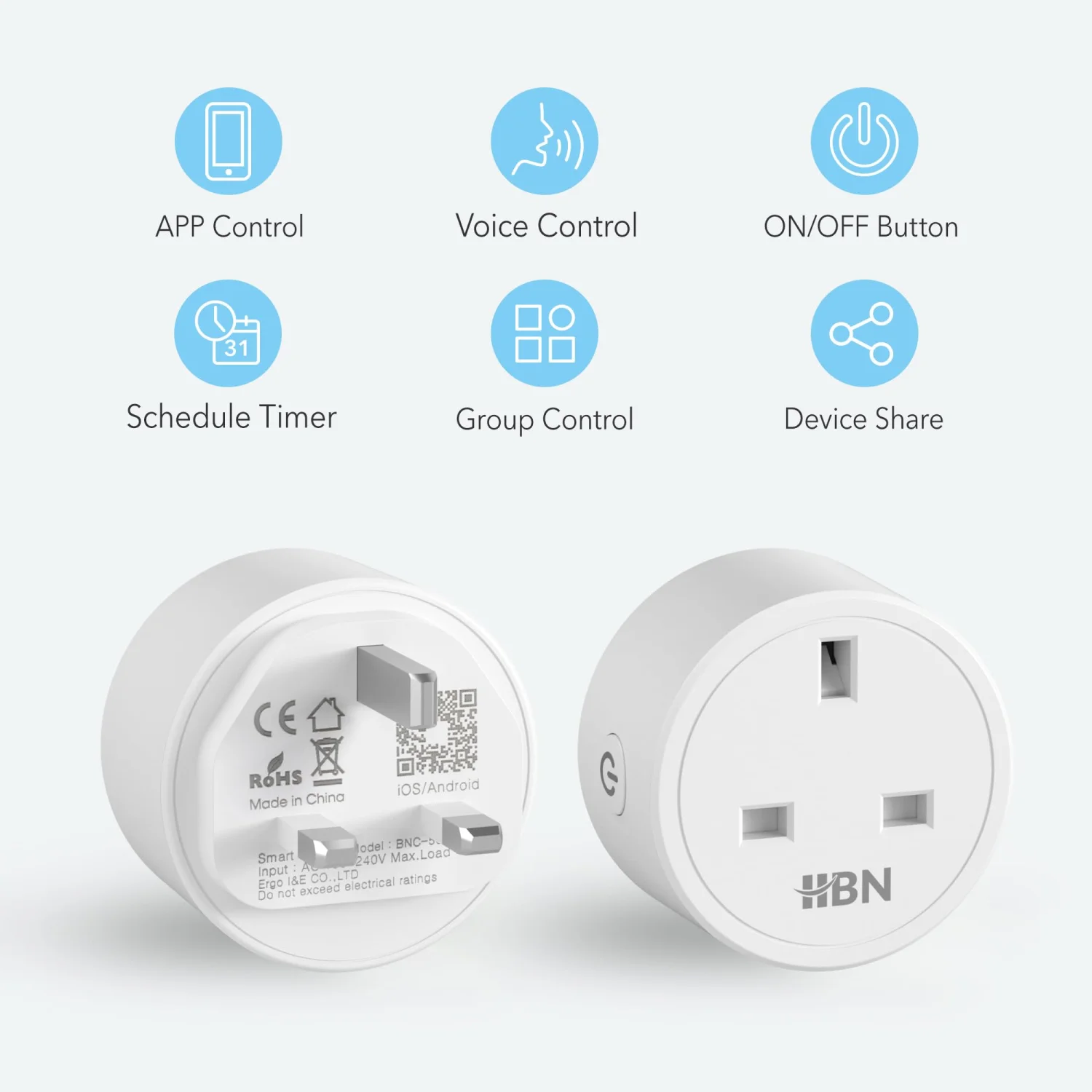HBN Smart WiFi Plug Socket - 13A Energy Monitoring Timer, 4-Pack 6