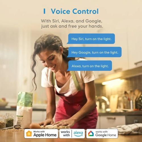 Meross Smart Wi-Fi Wall Switch, 2-Way, Voice & Remote Control, Apple HomeKit/Alexa/Google Home Compatible