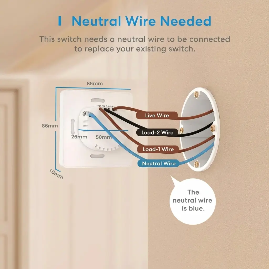 Meross Smart Wi-Fi Wall Switch, 2-Way, Voice & Remote Control, Apple HomeKit/Alexa/Google Home Compatible 3