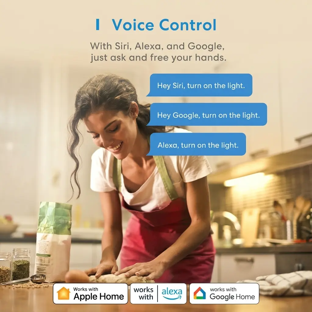 Meross Smart Wi-Fi Wall Switch, 2-Way, Voice & Remote Control, Apple HomeKit/Alexa/Google Home Compatible 5