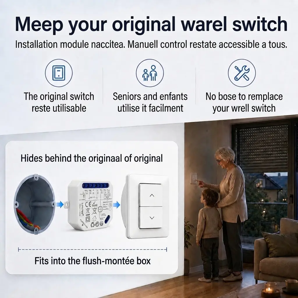 LoraTap 4-Pack Smart WiFi Roller Shutter & Curtain Switch Module 6