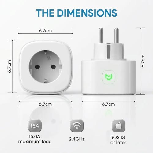 Meross Smart WiFi Socket (Type F) - 3 Pack | Apple HomeKit, Alexa & Google Assistant Compatible