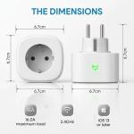 Meross Smart WiFi Socket (Type F) - 3 Pack | Apple HomeKit, Alexa & Google Assistant Compatible