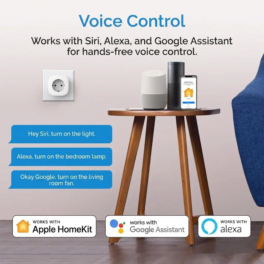 Meross Smart WiFi Socket (Type F) - 3 Pack | Apple HomeKit, Alexa & Google Assistant Compatible 5