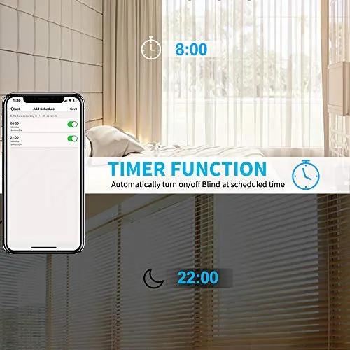 LoraTap WiFi Smart Touch Curtain Switch for Roller Blinds & Shutters - Black