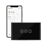 LoraTap WiFi Smart Touch Curtain Switch for Roller Blinds & Shutters - Black